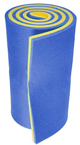 predolo Tapis Flottant en Mousse pour Piscine, Rivière, Lac, Matelas Insubmersible pour Enfants, Coussin de Lit, Jeu Flottant, Bleu-Jaune