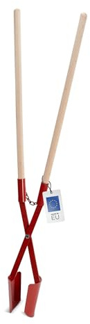 blizz-z Profi Erdlochausheber mit Buchenholz-Stiel und Stahl-Schaufelblatt | Gesamtlänge 152 cm - Erdlochschaufel, Lochschaufel, Lochspaten, Doppelspaten, Erdlochheber - Made in EU