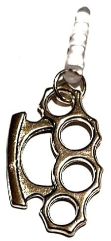 Royal Swan Knuckle Duster Mobile Phone Charm, Dust Protector, Headphone Socket Plug in a Gift Bag. 32mm x 20mm Excluding Plug