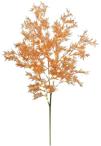 Rama decorativa de arce de 95 cm con iluminación LED, funciona con pilas, rama con temporizador, luz blanca cálida, flores artificiales otoñales, rama artificial, planta artificial para jarrón, mesa y