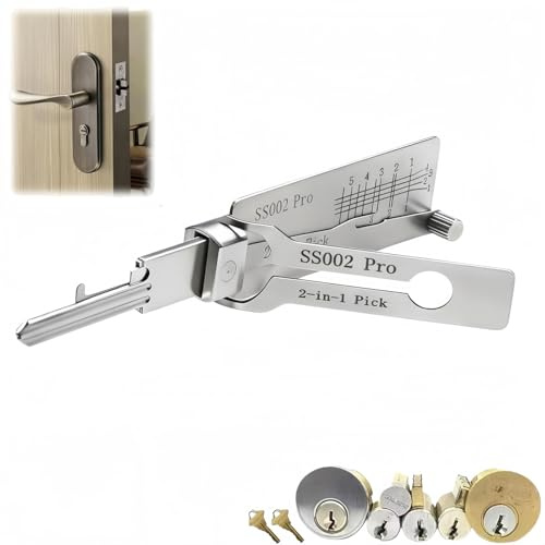 Key Decoder Lock Picking Tool,2 in 1 Lock Pick & Decoder Kit for Beginners with Auto Key Extractor,Skeleton Keys & Locksmith Tools,L/ock Picking Kit for Beginners,L/ock Picking Training Set(002)