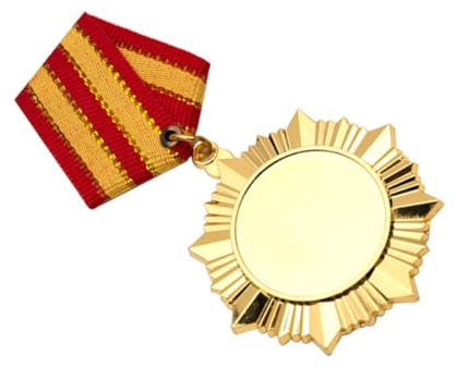 VILLCASE Goldene Medaille aus Metall für Marathonwettbewerb Praktische Sportmedaille mit Band und Anstecknadel für Wettbewerbsaktivitäten