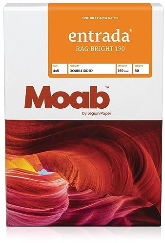 Moab Entrada Rag Bright 190 Papier 190 g/m² Fotopapier 10,2 x 15,2 cm 50 Blatt