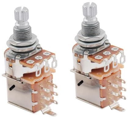 Musiclily Metrische A250K Push Pull Potentiometer Audio Taper Poti für E-Gitarre Bass(2 Stück)