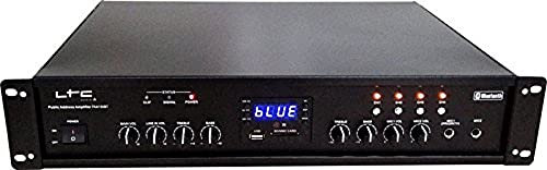 LTC - PAA150BT - 4-Zonen-Verstärker mit 90 W, Mikrofon- und Line-Eingängen - Bluetooth, USB, SD- und FM-Tuner - Schwarz
