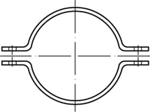 1 Rohrschellen Hälften DIN 3567 1.4571 A 89 NW 80 A 5