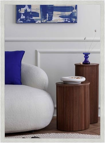 nielsen HOME Star Rectangular Wall Mirror - Brushed Frosted Silver 50x70cm - Aluminium Frame - with Hanging Set - Modern Minimalist Home Décor