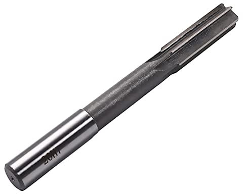Utoolmart Schnellarbeitsstahl, H7, Bohrreibahle, 20 mm Durchmesser, gerader Schaft, Maschinen-Reibahle, Fräswerkzeug für Bohrmaschine, 1 Stück