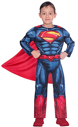 Amscan Child Boys Official Warner Bros DC Comics Licensed Superman Classic Fancy Dress Muscle Costume