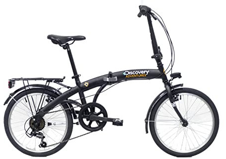 Discovery Denver Unisex – Erwachsene 2722 Klapprad, 20 Zoll, Mattschwarz, Schwarz