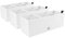 PAFEN 3 x fioriere effetto rattan, 60 x 25 x 24 cm, sistema di irrigazione per balcone, colore bianco
