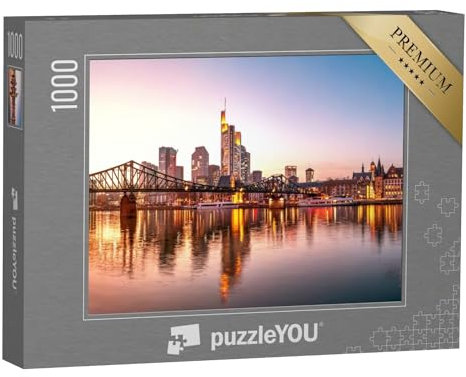 puzzleYOU: Puzzle 1000 Teile „Eisener Steg, Frankfurt am Main, Deutschland“ – aus der Puzzle-Kollektion Frankfurt, Wolkenkratzer, Deutsche Städte, Skyline Frankfurt