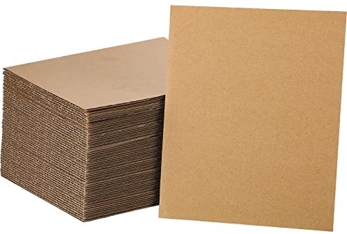 50 Stück Wellpappbögen, flache Hartkarton-Einsätze, Schulanfang, Klassenzimmer, flache Quadrate, Trennwände für Versand, Verpackung, Kunstprojekte, Bastelarbeiten (20,3 x 25,4 cm, braun)
