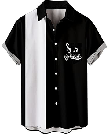 sutelang lurryly Chemise Homme Manches Courtes Patchwork Bicolore Regular Fit Respirant Shirts avec Poche Imprimé Croisée Bouton Revers Coupe ajustée Chemise De Plage