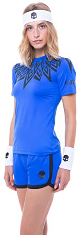HYDROGEN Damen T-Shirt Tech Tee Blau-Schwarz S