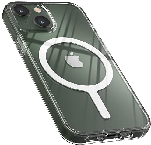 Sinjimoru [Strong Magnet] Magnetic Clear iPhone Case compatible with MagSafe Case, Protective Cell Phone Case for MagSafe Accessories for iPhone 14, 13 & 12 Series. M-Airclo Basic iPhone 13 Mini