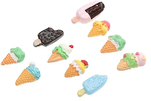 TOPBATHY Selbstgemacht Kunststoff Dekorationen Eiscreme Ornament Förmiges | Kreative Form, für Whiteboard und Schränke, Geeignet als Geschenk für Kinder, 10 Stück-pack Zufälliger Stil
