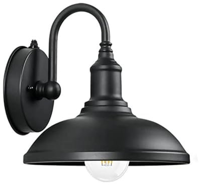 Retro Außenwand-leuchte Antik Industrielle Wandlampe Vintage Außenlampe Wasserdichter Schwarz mit Dämmerungsschalter Metall Schatten E27 Garten-licht Leuchtmittel Terrasse Flur Treppen Pavillon