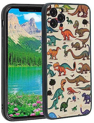 KARYOU Dinosaur-Illustrations-for-86 Phone Case, Designed for iPhone 11 Pro Case Soft TPU for girls boys gift,Shockproof Phone Cover