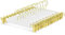 Amber Home 10 Pezzi 36cm Grucce Appendiabiti in Legno Bianco Liscio Robusto per Pantaloni Gonna Calzino Biancheria Intima Mutande con Clips (Oro 10)