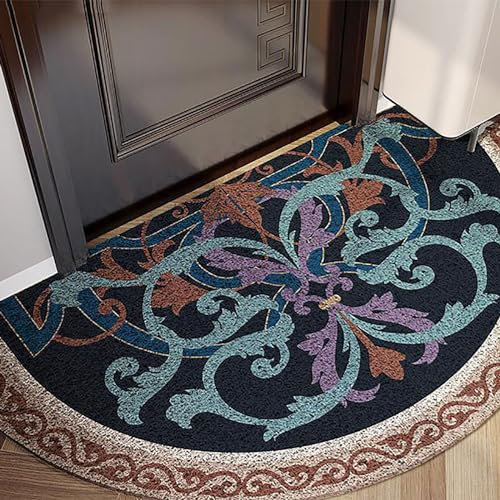 Semi Circle Funny Out Welcome Half Moon Kitchen Rugs Inside Door Mats Doormat Indoor Heavy Duty Non Slip Washable Large 80cmX120cm