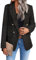 Mina Self 2025 Damen Frühling Tweed Blazer Jacke Plaid Voll Gefüttert Mode Business Casual Revers Elegant Mantel mit Taschen, 2-Tweed/Schwarz, M