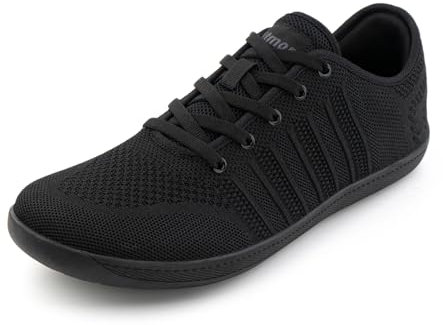 Hitmars Barfußschuhe Herren Damen Barfussschuhe Zehenschuhe Barfuss Schuhe Unisex Fitnessschuhe Traillaufschuhe Trail Running Wanderschuhe Laufschuhe Schwarz 2 Größe 44