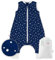 Juicy Bumbles Baby Musselin Schlafsack mit Füßen 2.5 TOG Winter Winterschlafsack mit Fuen Beinen - Kinder Kinderschlafsack - Nachtblau 90 cm 3 Jahre