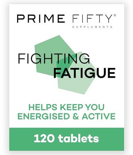 Prime Fifty Fighting Fatigue Supplement – 120 Day Supply – Energy Tablet with Vitamin B12, Magnesium & Iron for Over 50s – Co-Enzyme & C, D & B Vitamin Tablets for Tiredness & Fatigue