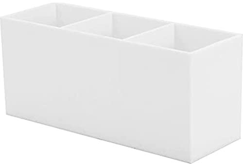 NIHUIFA Stilvoller Acryl-Schreibwaren-Halter, 3 Fächer, Acryl-Make-up-Pinsel-Organizer, Halter für Schreibtisch, Acryl-Aufbewahrung, Stifthalter für Kinderschreibtisch zu Hause