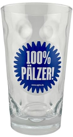 100% Pälzer! Dubbeglas 0,5 L - Das Schorleglas für einen echten Pfälzer