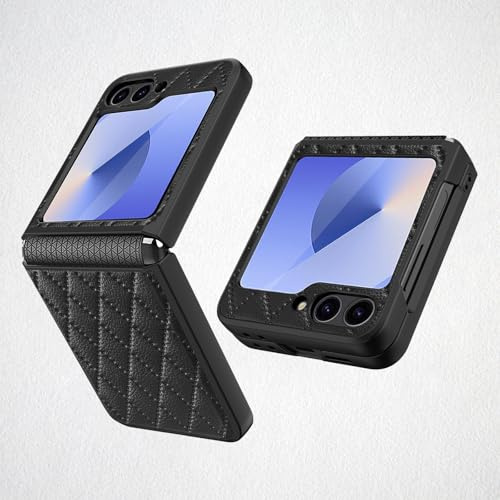 FiiMoo for Samsung Galaxy Z Flip7 FE/Galaxy Z Flip6 Case, Cover with Hinge Protection, Z Flip6 Case Build-in Camera Protector, for Samsung Z Flip 7 FE Foldable Phone Cases-Black