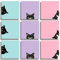 9 Blöcke schwarze Katze Haftnotizen Set, rosa selbstklebende Notizblöcke, niedliche Notizblöcke, super selbstklebende Notizkarte für Katzenliebhaber, Geschenk, Lehrer, Büro und Schulbedarf, 7,6 x 7,6