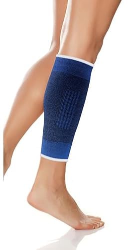 Edco WADENBANDAGE Gr.-L elastisch Blau Wadenschutz Unterschenkelbandage Wadenstütze Wadenschoner Sportbandage Waden Bandage Sport Fitness Training 69 (Größe M - 52)