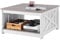 VEVOR 31.5 Farmhouse Coffee Table, Square Coffee Table with Open Storage Compartment, Wooden Rustic Cocktail Table for Living Room, Bedroom, Apartment, Studio, Gray & White