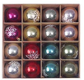 Pocoiau 16 Stück 6 cm Weihnachtskugeln bruchsicher hängende Baumschmuck Hochzeit Party Heimdekoration