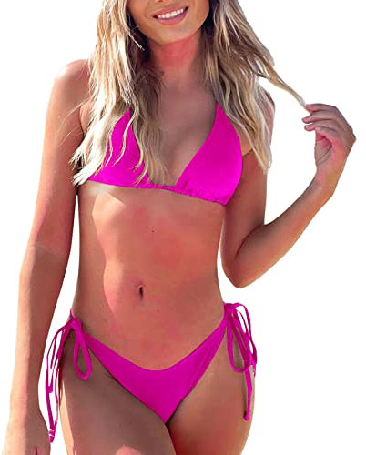 Femmes Soild Imprimer Bikinis Maillot De Bain Sexy Push Up Bikini Ensemble Deux Pièces Plage Maillot De Bain Maillots De Bain Short Fluo Foot (M)