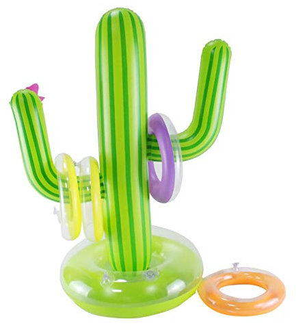 Cactus Gonflable - Ensemble de Jeux de Lancement de Bague Cactus | Jeu de Lancement de Bague de Natation Flottante | Jeu de scénario de Lancement d'eau des | 5pcs Jeu de Cactus Gonflable Set S