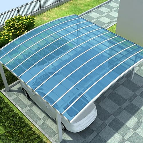 POWRZZZY Clear Roof Panels for Pergola Polycarbonate Roofing Sheets Glass Replacement Parts Shed Roofing Panels Wind and Rain Resistant