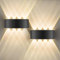 GOOSKI 2 Stück LED Wandleuchte Innen IP65, 8W Wandlampe Up Down mit 8 Lichtquellen, 3000K Warmweiß Außenwandleuchte aus Aluminium, LED Wandbeleuchtung für Wohnzimmer Schlafzimmer Treppenhaus Flur