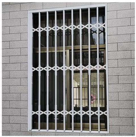 Inferriate per Finestre Griglia Di Sicurezza Per Finestre Pieghevole, Push-pull, Con Serratura, Larghezza 90, 100, 110, 120, 130, 140 CM, Per Soffitte/cantine/cortili.(110x150cm)