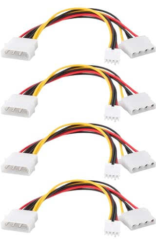 OTOTEC 4 Pcs 4 Pin Power Y-split Adapter Cables Cable Length 19.5cm For Computer Hard Drives