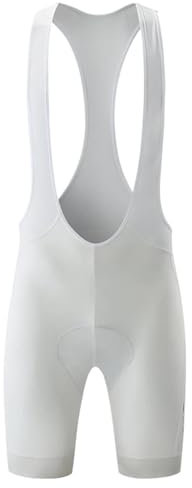 Salopette Ciclismo Uomo Pantaloncini con bretelle da ciclismo da uomo, calzamaglia da bicicletta, abbigliamento da bici, fondello 6 ore, pettorali da equitazione, lunga distanza per Ciclismo(White,L)