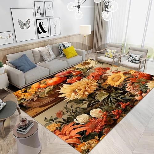 Tapis 3D Plante Feuilles Fleurs Tapis De Porte en Teck Antidérapant pour Salon/Chambre/Salle De Bain/Entrée De Bienvenue - Nettoyage Facile ,avec Support en Caoutchouc -80579588491