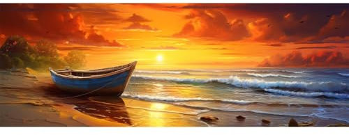 5D Diamond Painting Puesta De Sol Diamond Art Kit, DIY Grande Pintura de Diamantes Adultos Punto de Cruz Kit, Diamond Art Crystal Arts Crafts para Decoración de Pared Hogar 30x70 cm/12x28 Inch M-646