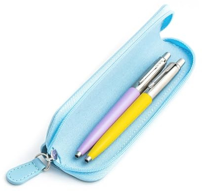 Parker Jotter Kugelschreiber-Set, Sonnengelb, Flieder, ausgefallenes Logo-geprägtes Federmäppchen, perfekt zum Verschenken, ideal für Schule, Büro oder den täglichen Gebrauch