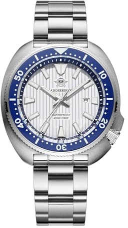 ADDIESDIVE Orologio Subacqueo Uomo 2115 Quarzo Movimento Impermeabile 200 M Vetro Zaffiro Super Luminoso Lunetta in Ceramica Orologio Uomo Bianco