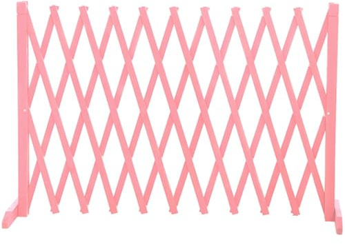 Recinzione decorativa da giardino in legno con rete metallica ornamentale, include 2 telai di supporto per paesaggistica, patio, cortile, rosa, 120 x 31 x 3 cm