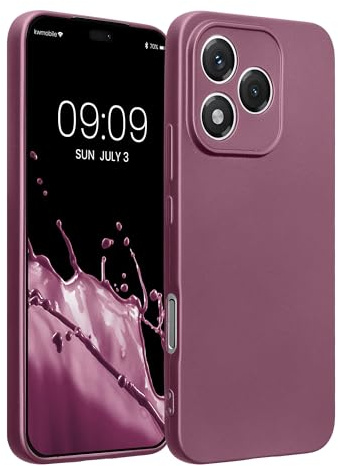 kwmobile Handyhülle für Honor 400 Lite Hülle - weiche Silikon Case metallisch schimmernd - Schutzhülle Cover - Metallic Lavendel