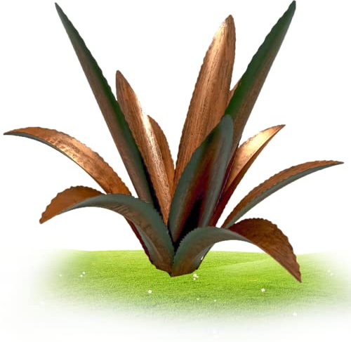 Aetherize Tequila Escultura rústica Planta de Agave Adorno de jardín de Metal Arte de Agave para decoración de césped de Patio al Aire Libre Planta de Metal de 13, 78 Pulgadas